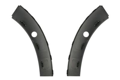 Bumper strip Voor Links/Rechts (Zijde, 2 st. set, met parkeersensor gaten, plastic, zwart) past: CITROEN C3 III 12.16-12.23