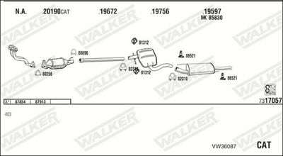 SISTEM DE ESAPAMENT WALKER VW36087