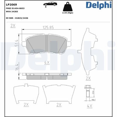 Brake Pad Set, disc brake LP2069