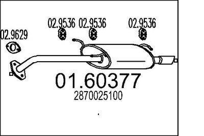 Глушитель выхлопных газов конечный MTS 01.60377 для HYUNDAI ACCENT