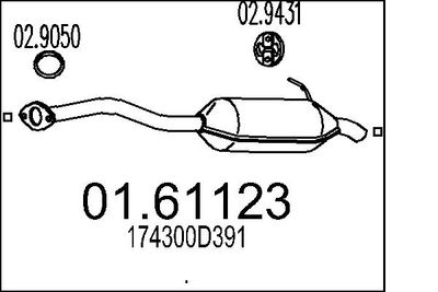 Глушитель выхлопных газов конечный MTS 01.61123 для TOYOTA AURIS