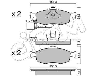 Комплект тормозных колодок, дисковый тормоз CIFAM 822-146-1 для FORD SCORPIO