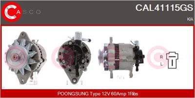 Генератор CASCO CAL41115GS для KIA K2700