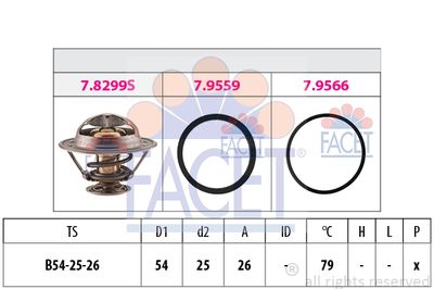 Термостат, охлаждающая жидкость FACET 7.8299 для RENAULT MASCOTT