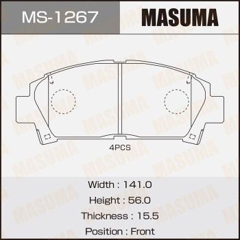 Комплект тормозных колодок MASUMA MS-1267 для TOYOTA MR2