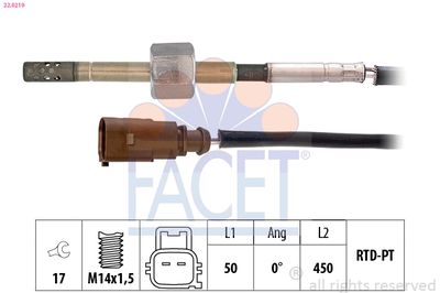 FACET Sensor, Abgastemperatur Made in Italy - OE Equivalent (22.0219)