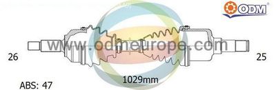 Приводной вал Multiparts 18-222071 для CHRYSLER VOYAGER