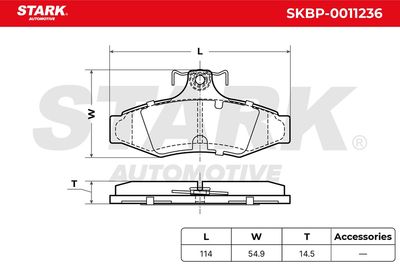 комплект спирачно феродо, дискови спирачки STARK SKBP-0011236