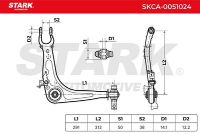носач, окачване на колелата STARK SKCA-0051024