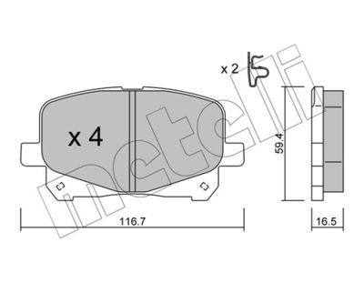 Brake Pad Set, disc brake 22-0443-0