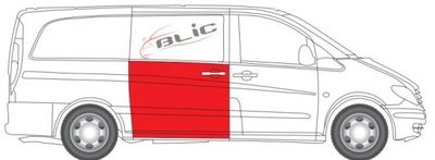 (EN) Sliding door repair kit (Coating, naar het raam) past: MERCEDES VITO / VIANO W639 09.03-10.10