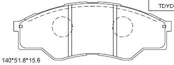 Комплект тормозных колодок, дисковый тормоз ASIMCO KD2763 для TOYOTA FORTUNER