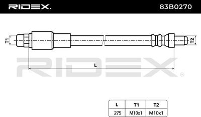 спирачен маркуч RIDEX 83B0270