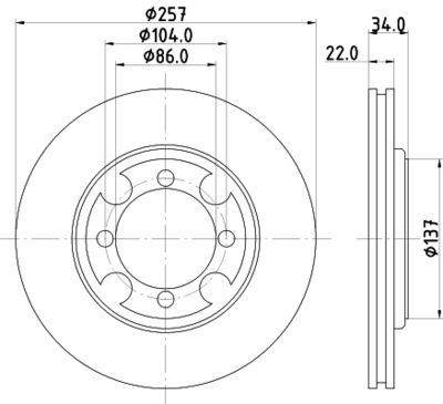 Тормозной диск MINTEX MDC782 для HYUNDAI LANTRA
