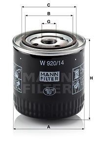 Масляный фильтр MANN-FILTER W 920/14 для NISSAN TERRANO