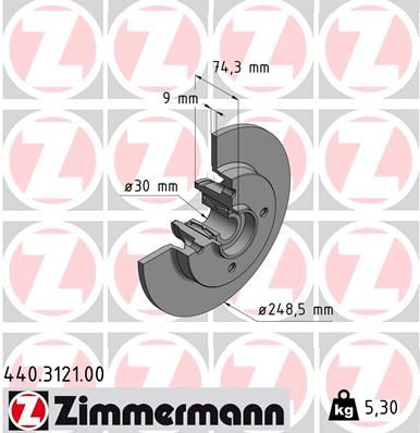 Bromsskiva ZIMMERMANN 440.3121.00