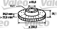 Тормозной диск VALEO 186166 для FORD SIERRA