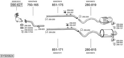 Układ wydechowy BOSAL SYS05824