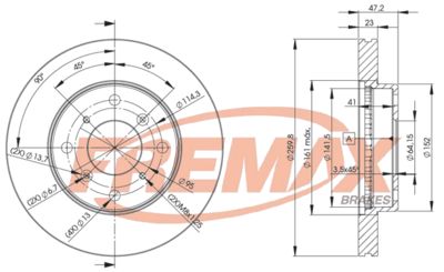 FREMAX BD-2584 Тормозные диски  для HONDA ACCORD (Хонда Аккорд)