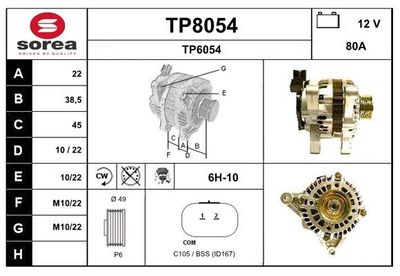 GENERATOR / ALTERNATOR SNRA TP8054