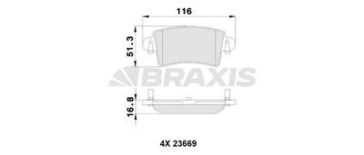Комплект тормозных колодок, дисковый тормоз BRAXIS AB0113 для RENAULT MASTER