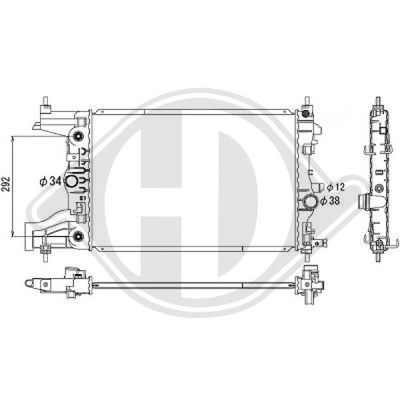 Радиатор, охлаждение двигателя DIEDERICHS DCM2702 для OPEL ASTRA