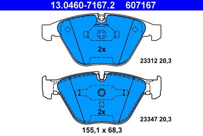 Brake Pad Set, disc brake 13.0460-7167.2