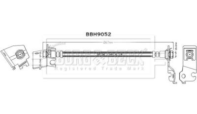 Тормозной шланг BORG & BECK BBH9052 для HYUNDAI i10