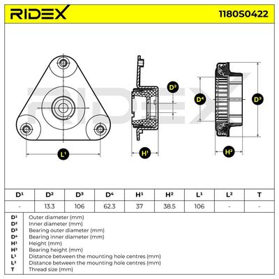 тампон на макферсън RIDEX 1180S0422