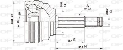 OPEN PARTS CVJ5389.10 ШРУС  для CHEVROLET (Шевроле)
