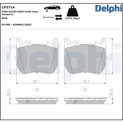 Brake Pad Set, disc brake LP3714