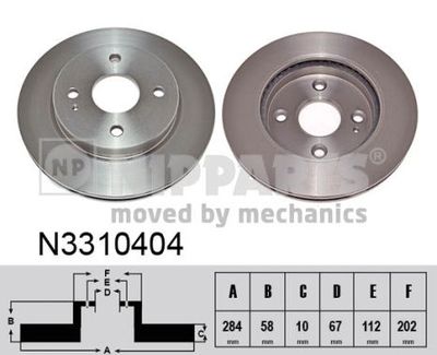 NIPPARTS N3310404 Тормозные диски  для SSANGYONG  (Сан-янг Актон)