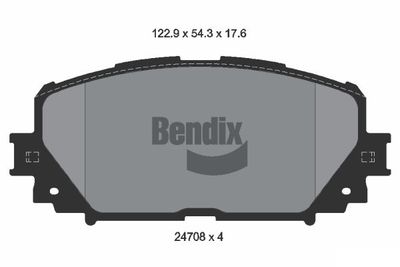 Комплект тормозных колодок, дисковый тормоз BENDIX Braking BPD2187 для DAIHATSU CHARADE