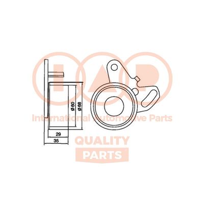 IAP QUALITY PARTS 127-07030 Натяжной ролик ремня ГРМ  для HYUNDAI SONATA III (Y-3) 2.0 i 16V