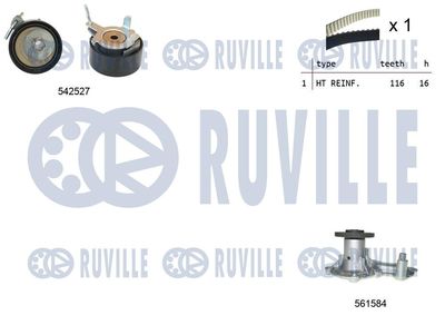 Водяной насос + комплект зубчатого ремня RUVILLE 5503721 для FORD TOURNEO