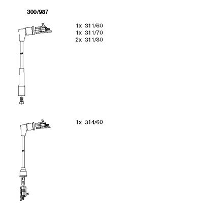 Комплект проводов зажигания BREMI 300/987 для MITSUBISHI TREDIA