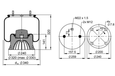 Mech pneumatického pruženia, vzduchové pruženie PHOENIX 1 DK 22 E-8