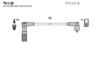 Комплект проводов зажигания TESLA T013B для FIAT SCUDO