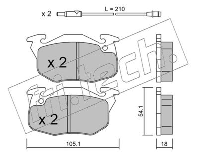 Sada brzdových destiček, kotoučová brzda fri.tech. 039.0