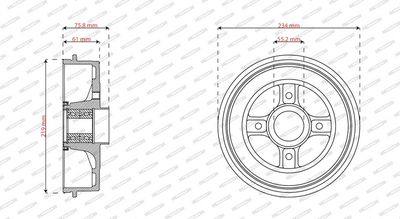 спирачен барабан FERODO FDR329838