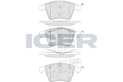 Zestaw klocków hamulcowych, hamulce tarczowe ICER LM1778-071