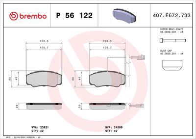 Brake Pad Set, disc brake P 56 122