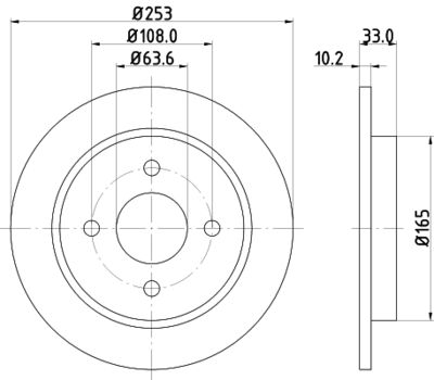 Тормозной диск HELLA 8DD 355 105-661 для FORD SCORPIO