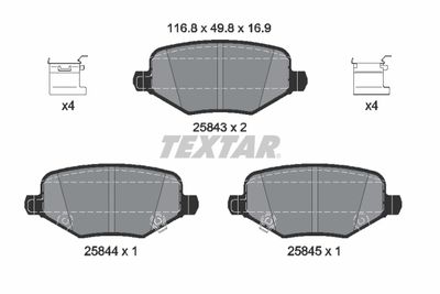 Комплект тормозных колодок, дисковый тормоз TEXTAR 2584301 для VW ROUTAN