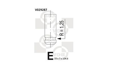 BGA V029287 Клапан впускний для CHEVROLET (Шевроле)