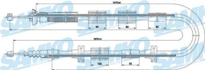 SAMKO C0223B Трос ручного тормоза  для FIAT BRAVO (Фиат Браво)