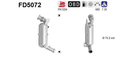 Filtr sadzy / filtr cząstek stałych, układ wydechowy AS FD5072