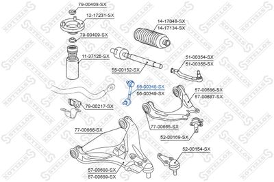 Тяга / стойка, стабилизатор STELLOX 56-00348-SX для MITSUBISHI PAJERO