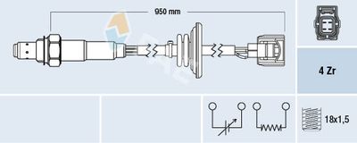 Лямбда-зонд FAE 77520 для MITSUBISHI ASX