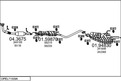 SISTEM DE ESAPAMENT MTS OPEL71559A015311